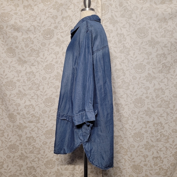 Lane Bryant Button Front Chambray Top Plus Size 22/24 - Picture 5 of 9